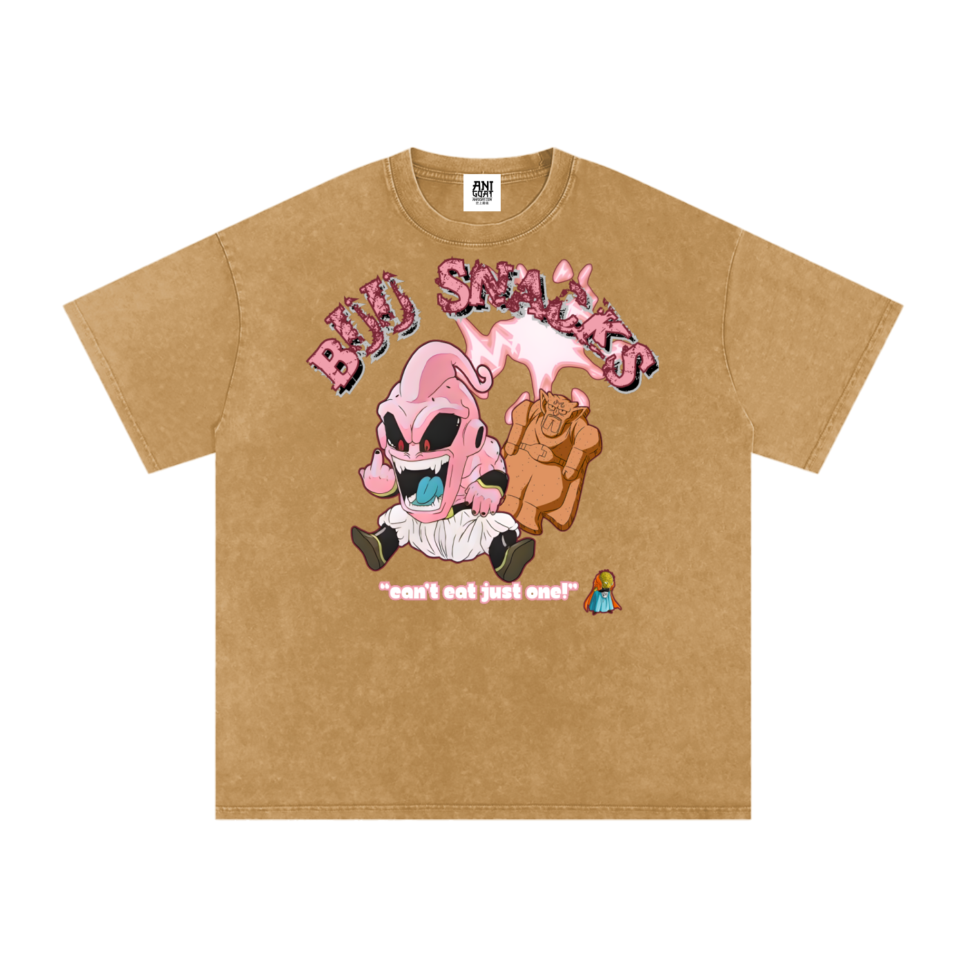 “Kid Buu x Candy Beam” (red trim) | Snow Washed Oversized Cotton T-Shirt