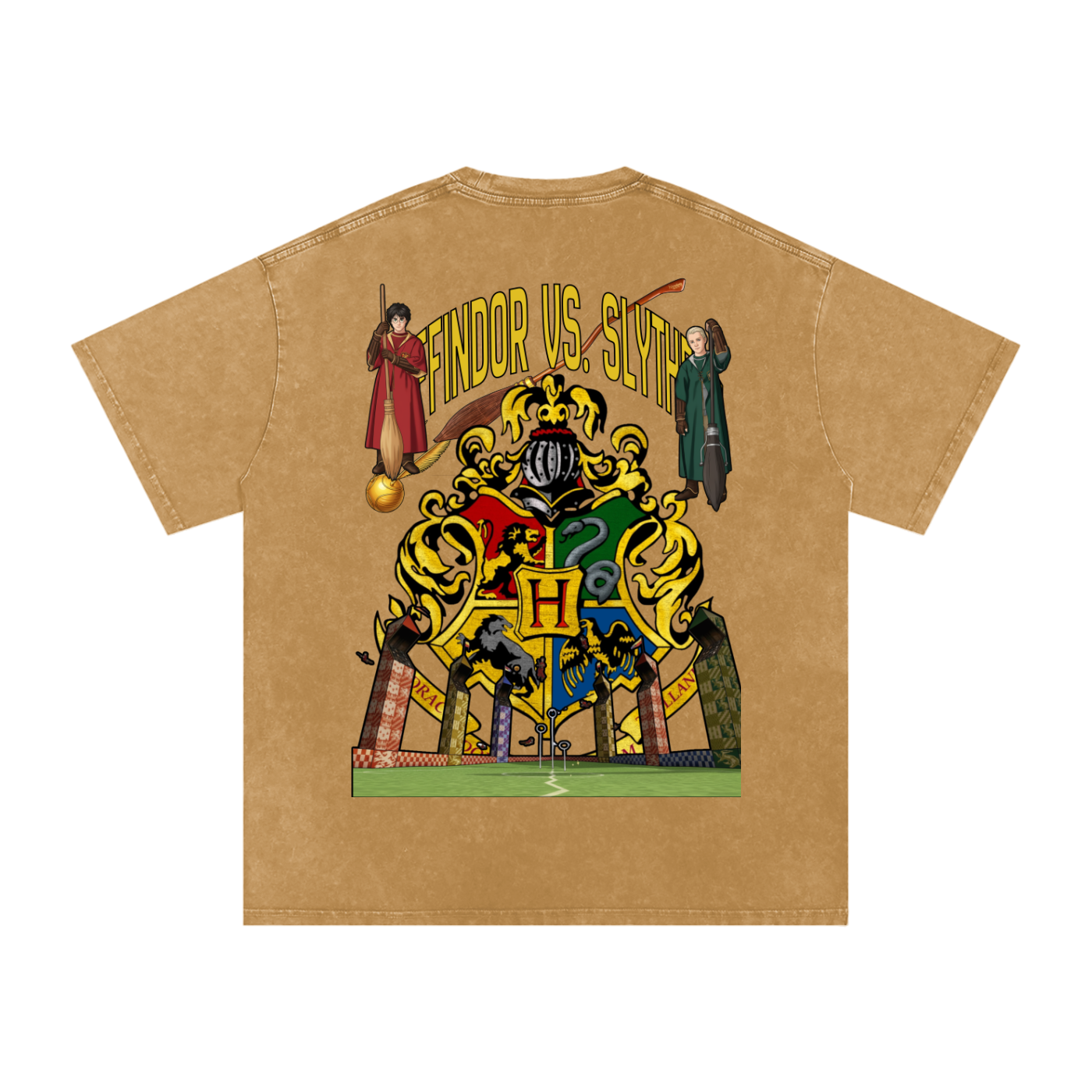 "Gryffindor v Slytherin" | Snow Washed Oversized Cotton T-Shirt