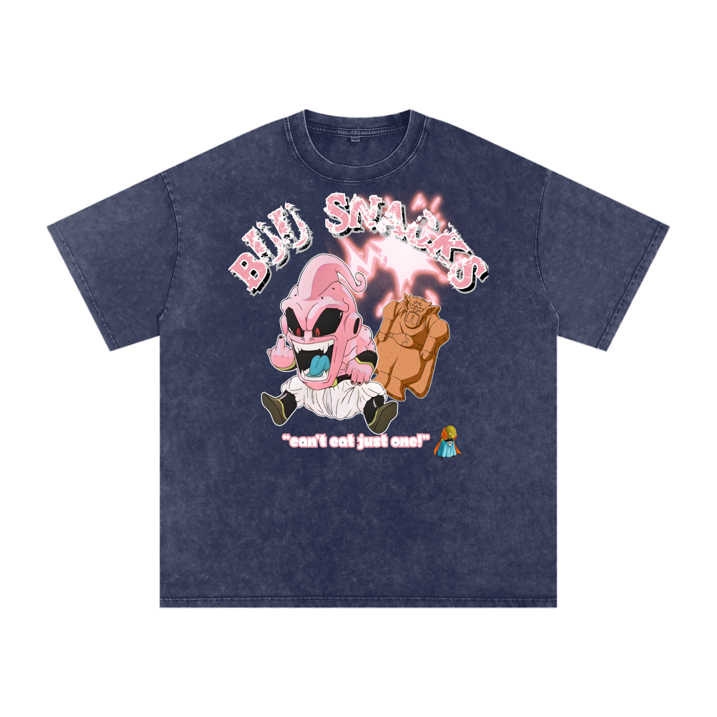 “Kid Buu x Candy Beam” (white trim) | Snow Washed Oversized Cotton T-Shirt