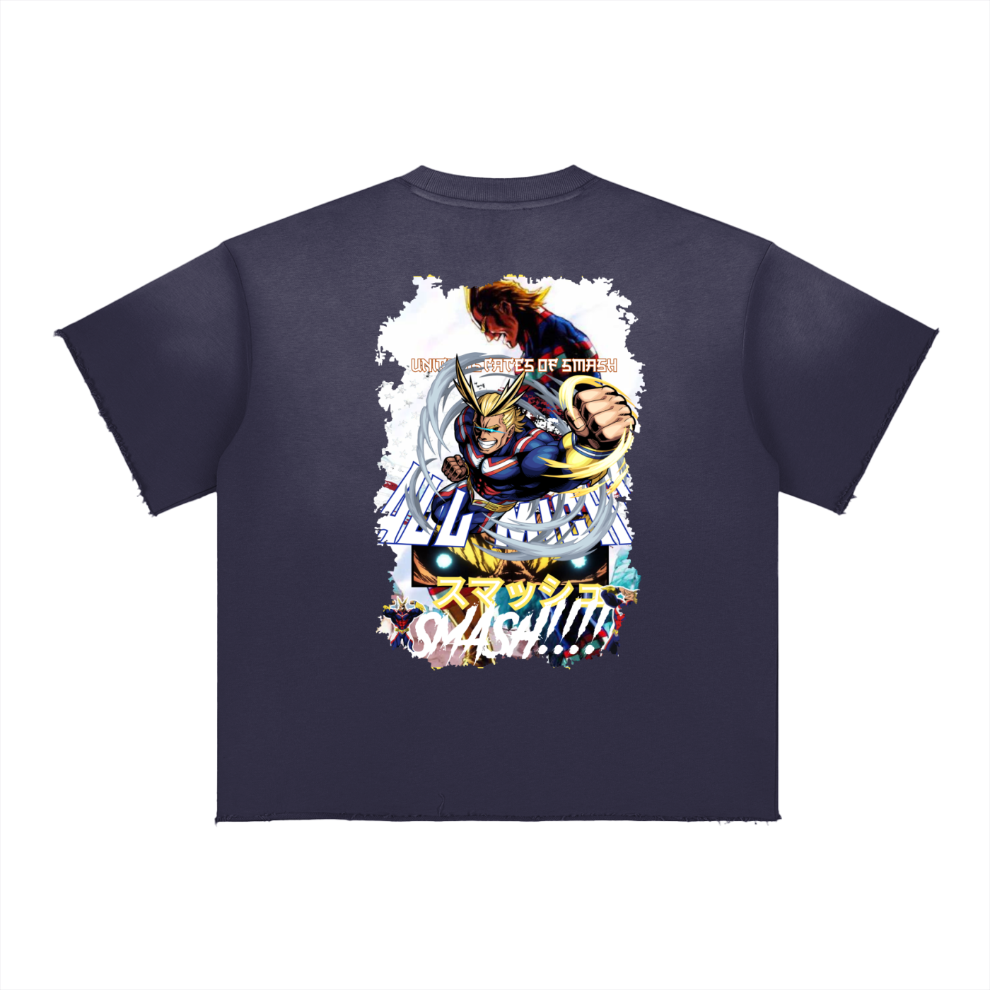 "All Might x Smash!" | Sun Fade Raw Edge T-Shirt