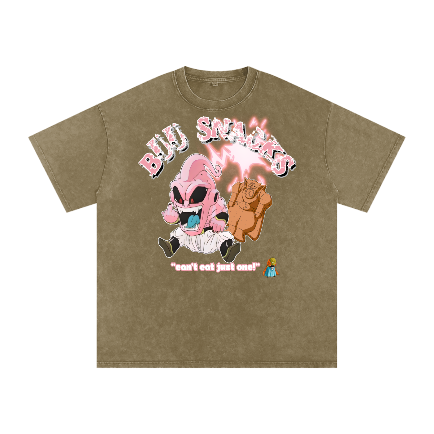 “Kid Buu x Candy Beam” (white trim) | Snow Washed Oversized Cotton T-Shirt