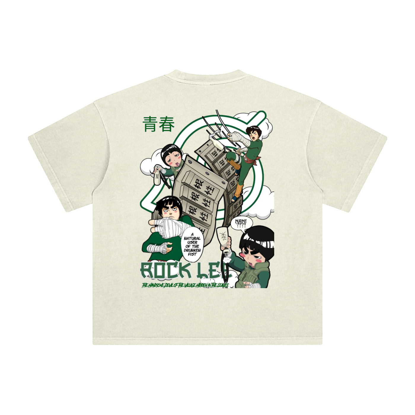 "Drunken Fist Rock Lee" | Enzyme Washed T-Shirt