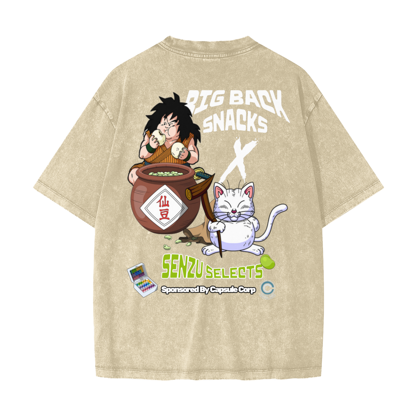 "Big Back Snacks x Senzu Selects" | Snow Washed T-Shirt