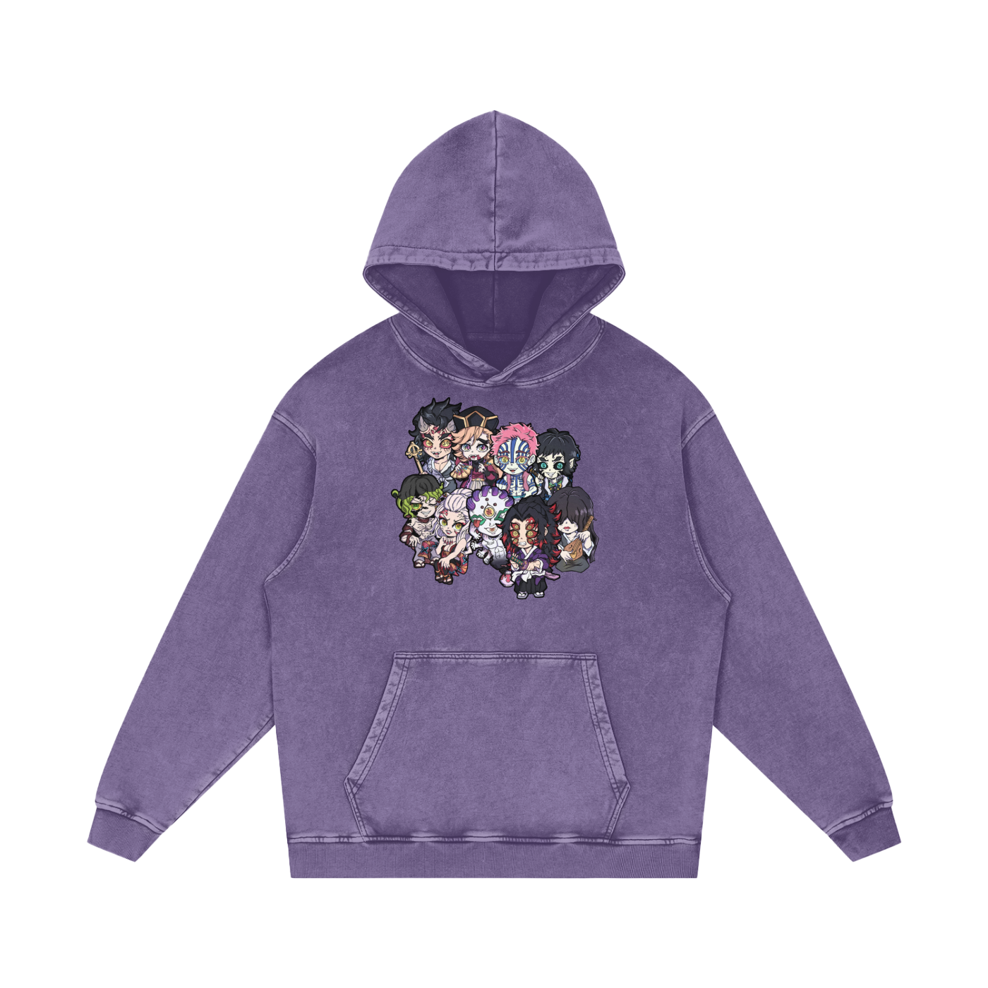 "Lil Demons x Upper Moons" | Snow Washed Loose Cotton Hoodie