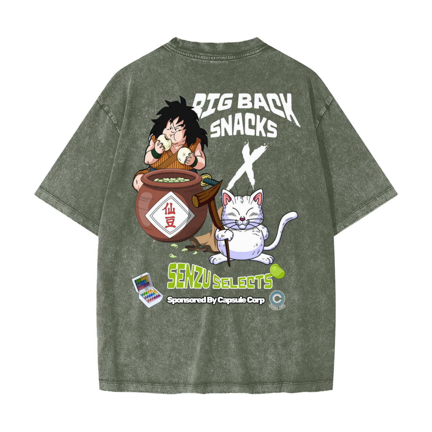 "Big Back Snacks x Senzu Selects" | Snow Washed T-Shirt