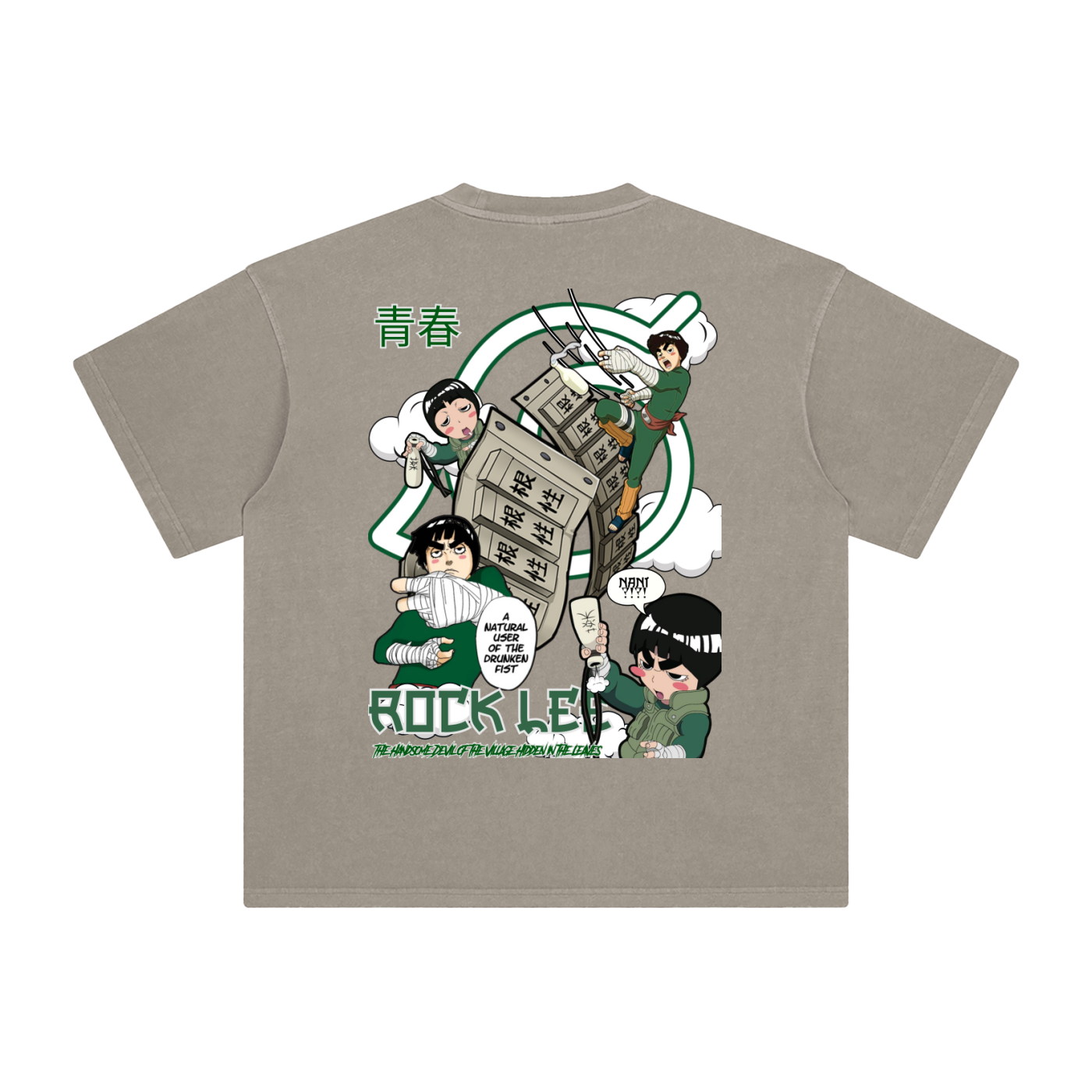 "Drunken Fist Rock Lee" | Enzyme Washed T-Shirt