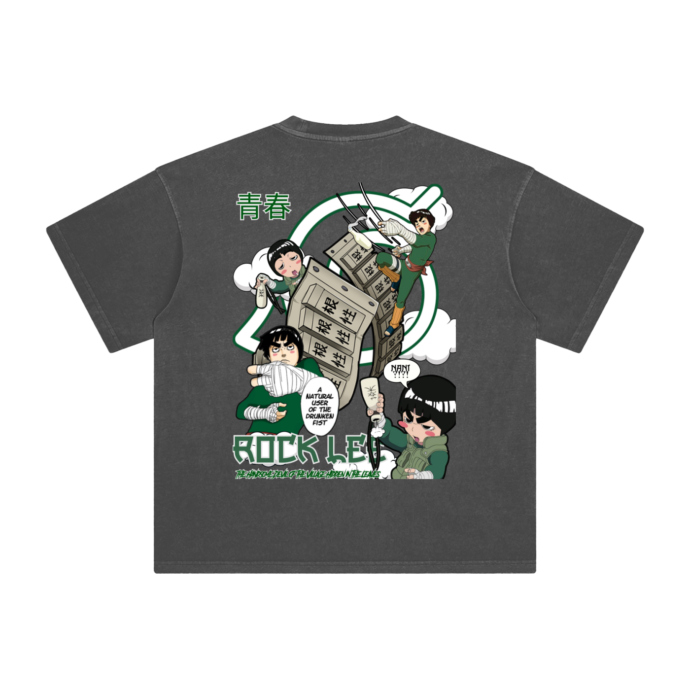 "Drunken Fist Rock Lee" | Enzyme Washed T-Shirt