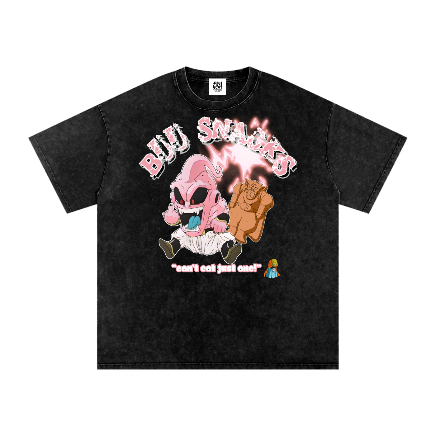 “Kid Buu x Candy Beam” (white trim) | Snow Washed Oversized Cotton T-Shirt