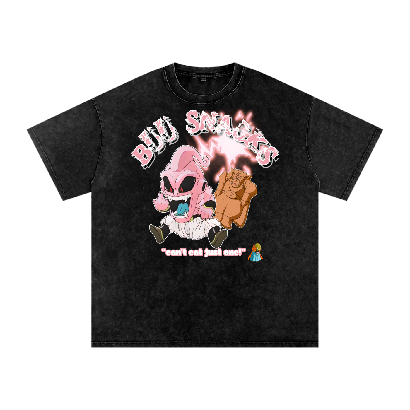 “Kid Buu x Candy Beam” (white trim) | Snow Washed Oversized Cotton T-Shirt