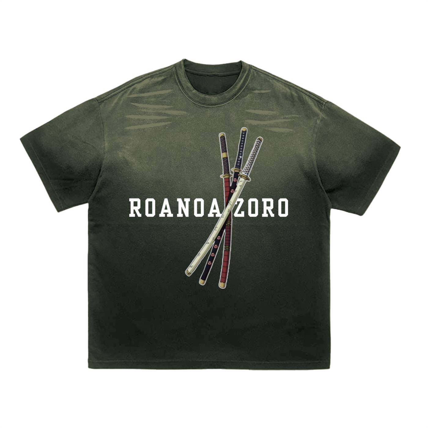 "Zoro x King of Hell" | Vintage Washed Tiger Stripes T-Shirt