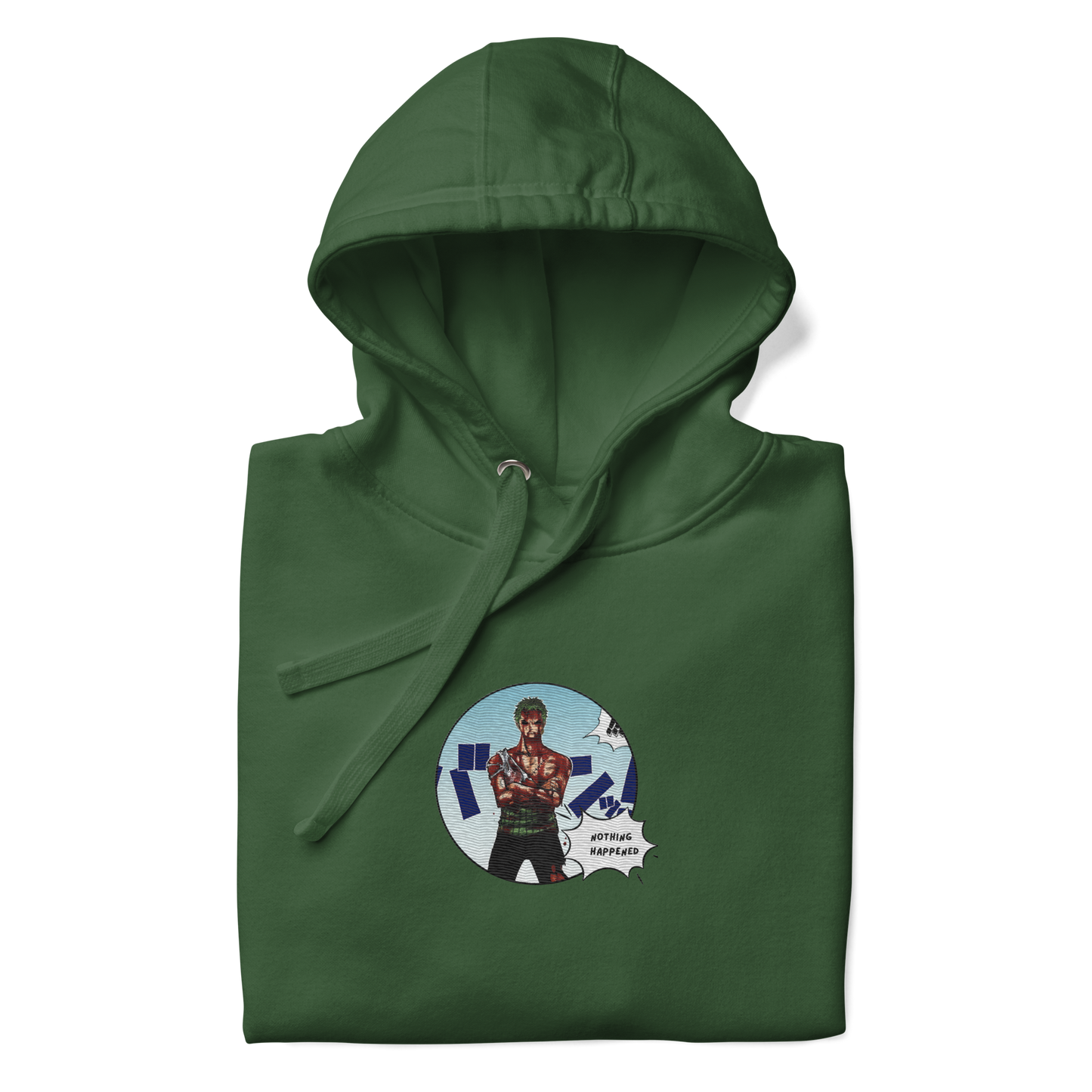 "Zoro x Nothing Happened" (Embroidered) | Unisex Hoodie