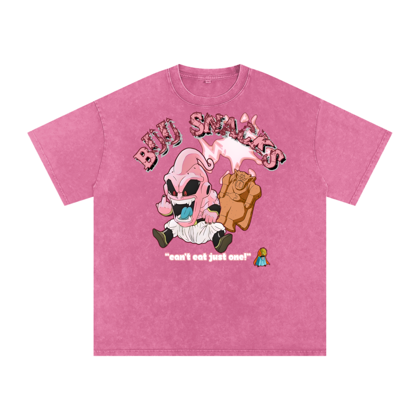 “Kid Buu x Candy Beam” (red trim) | Snow Washed Oversized Cotton T-Shirt