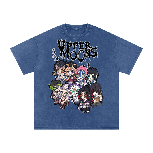 "Lil Demons x Upper Moons" | Snow Washed Oversized Cotton T-Shirt