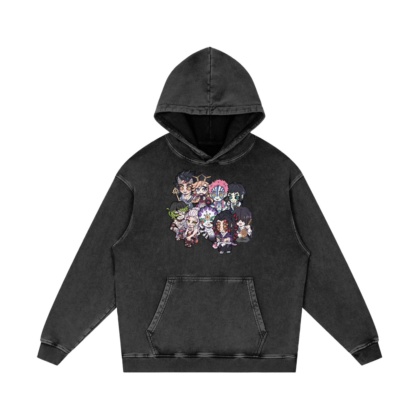 "Lil Demons x Upper Moons" | Snow Washed Loose Cotton Hoodie