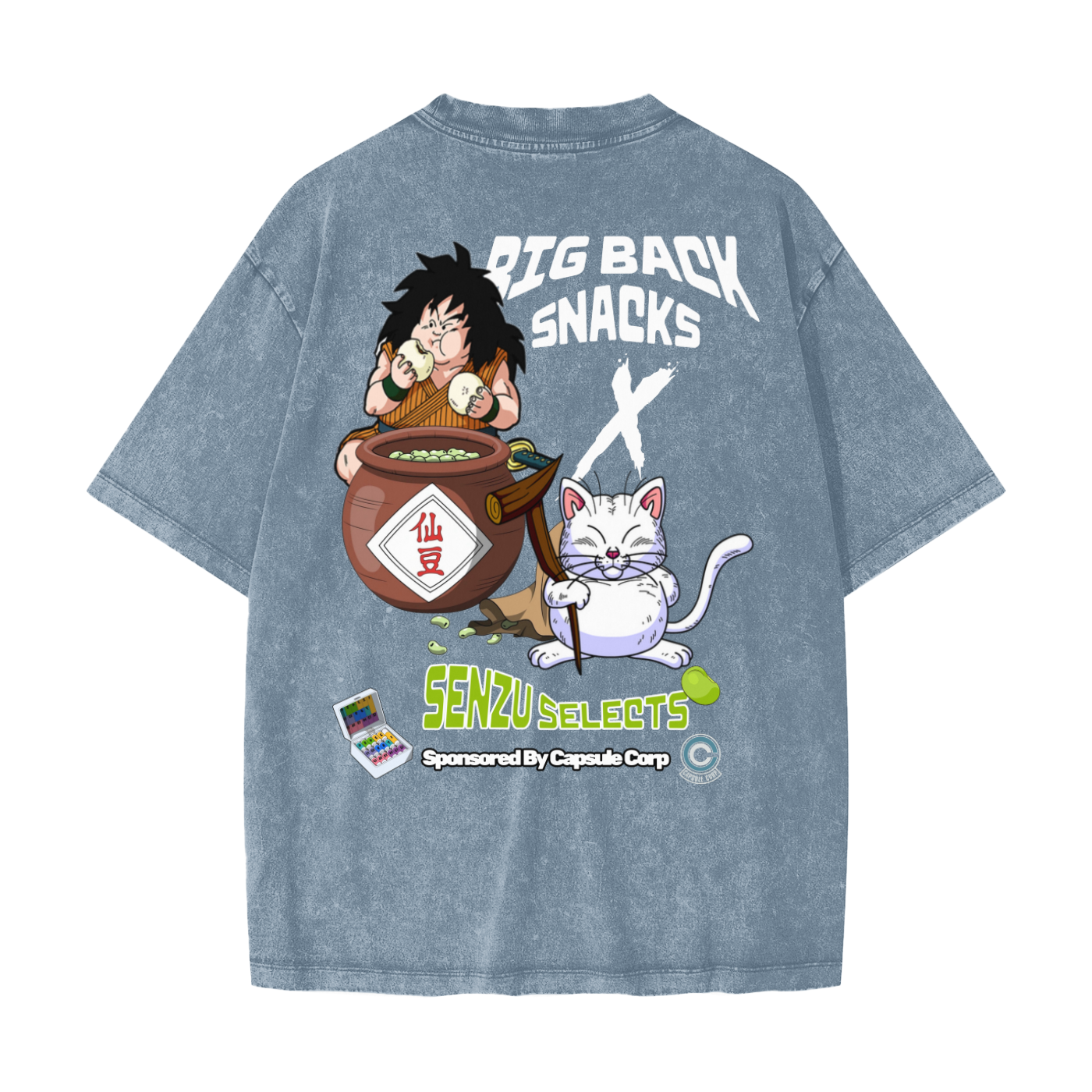 "Big Back Snacks x Senzu Selects" | Snow Washed T-Shirt