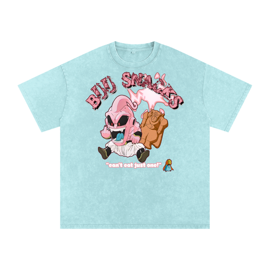 “Kid Buu x Candy Beam” (red trim) | Snow Washed Oversized Cotton T-Shirt