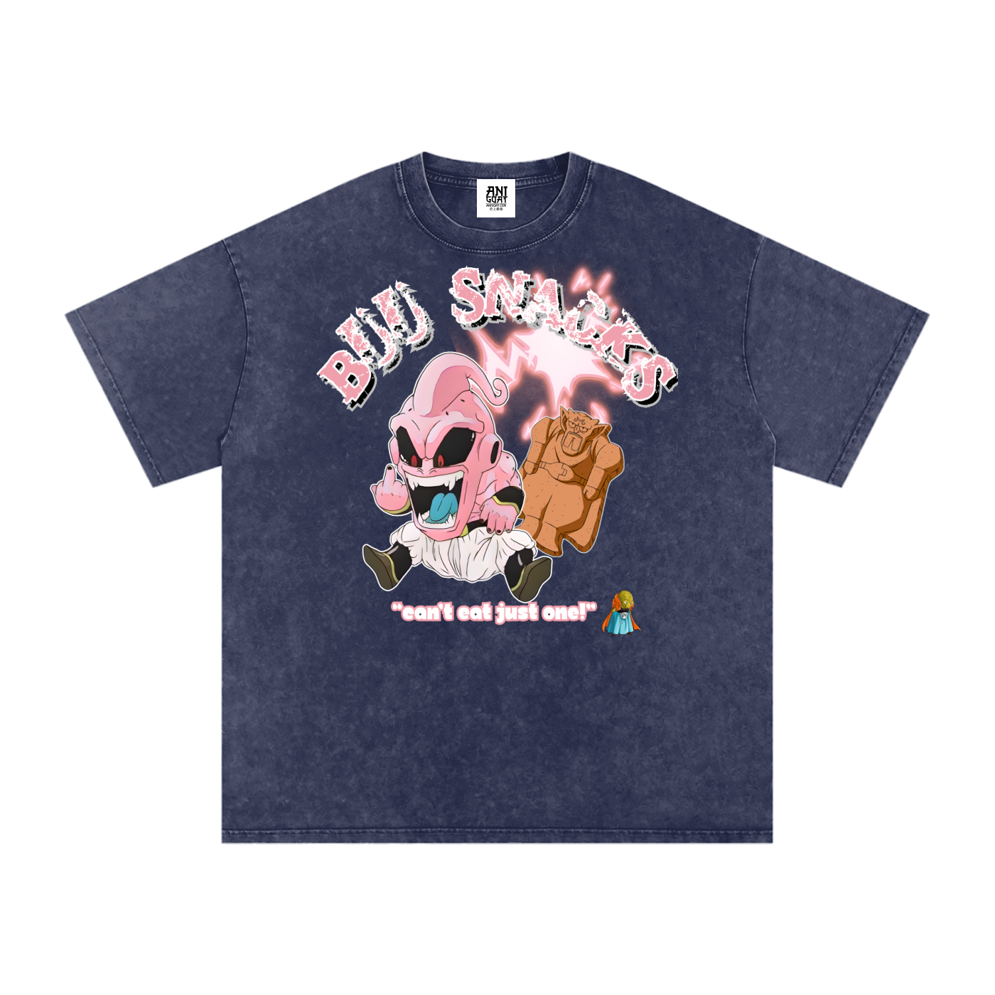 “Kid Buu x Candy Beam” (white trim) | Snow Washed Oversized Cotton T-Shirt