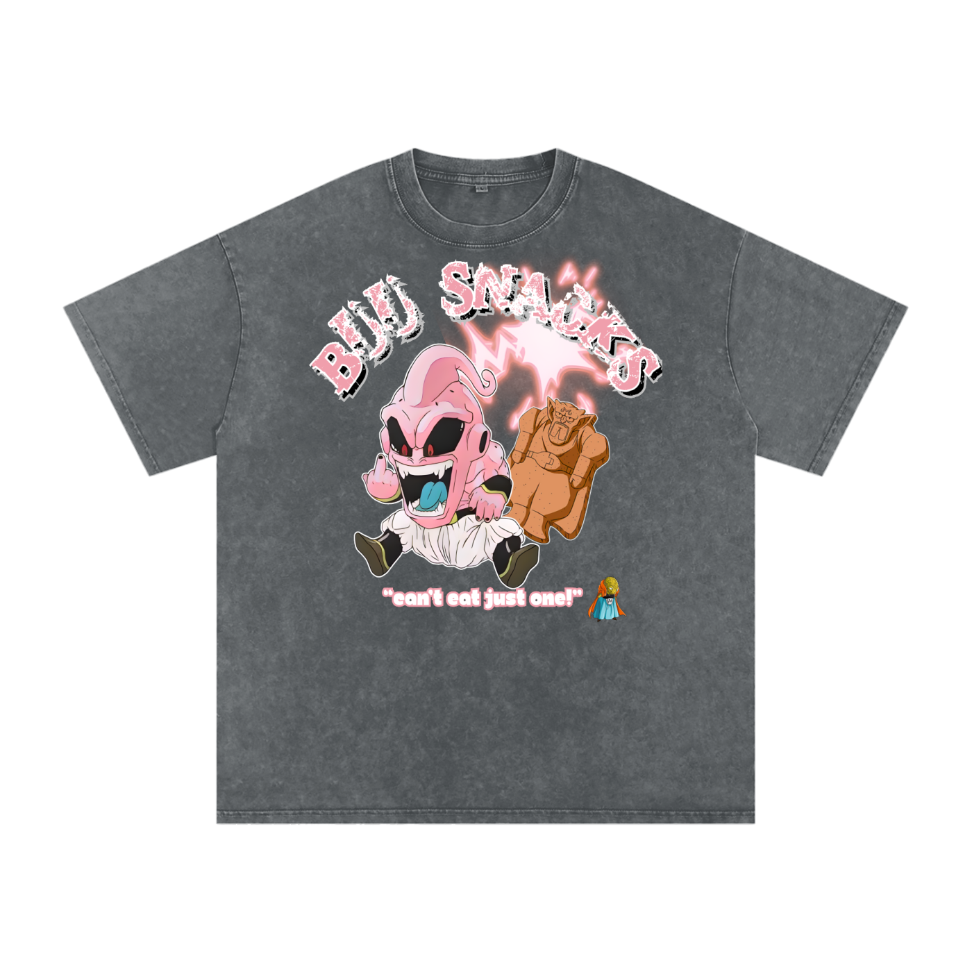 “Kid Buu x Candy Beam” (white trim) | Snow Washed Oversized Cotton T-Shirt