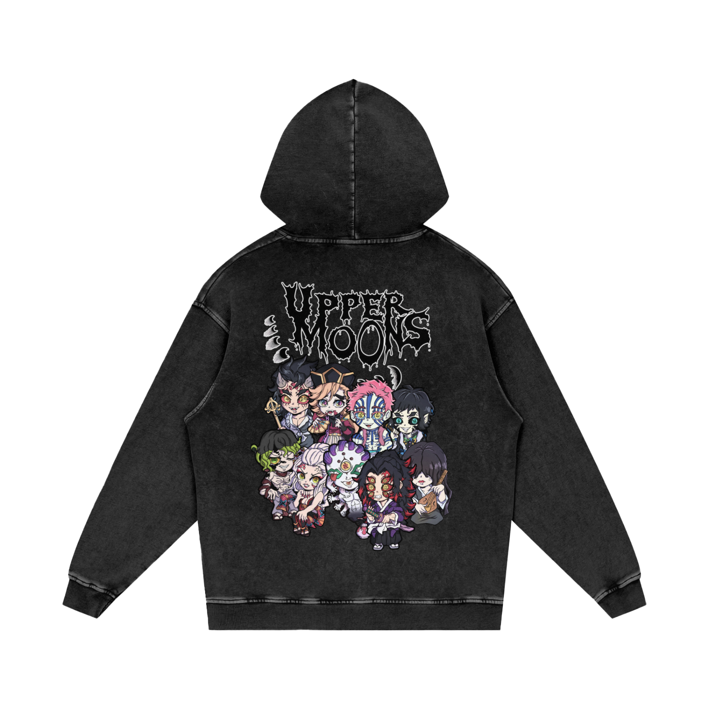 "Lil Demons x Upper Moons" | Snow Washed Loose Cotton Hoodie