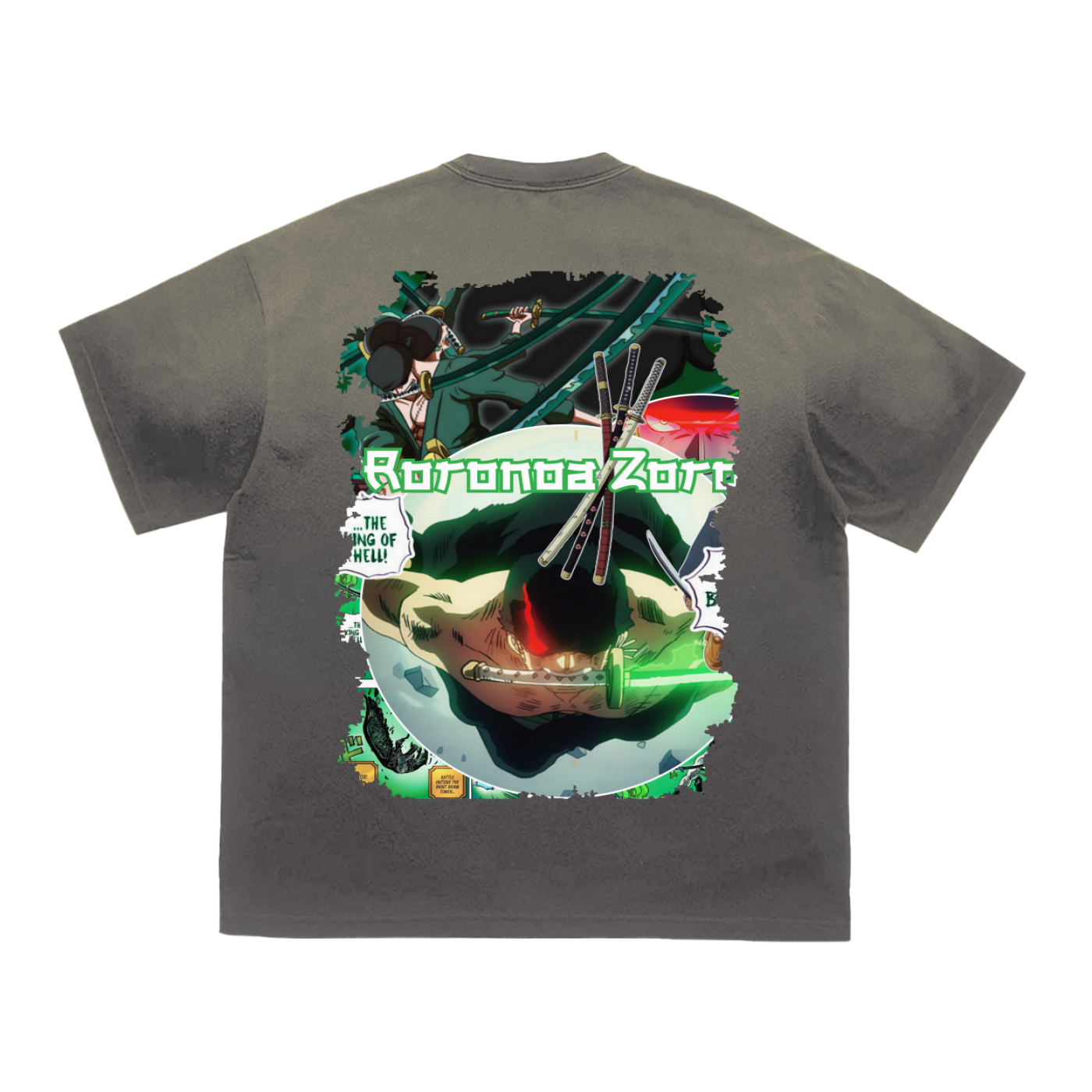 "Zoro x King of Hell" | Vintage Washed Tiger Stripes T-Shirt