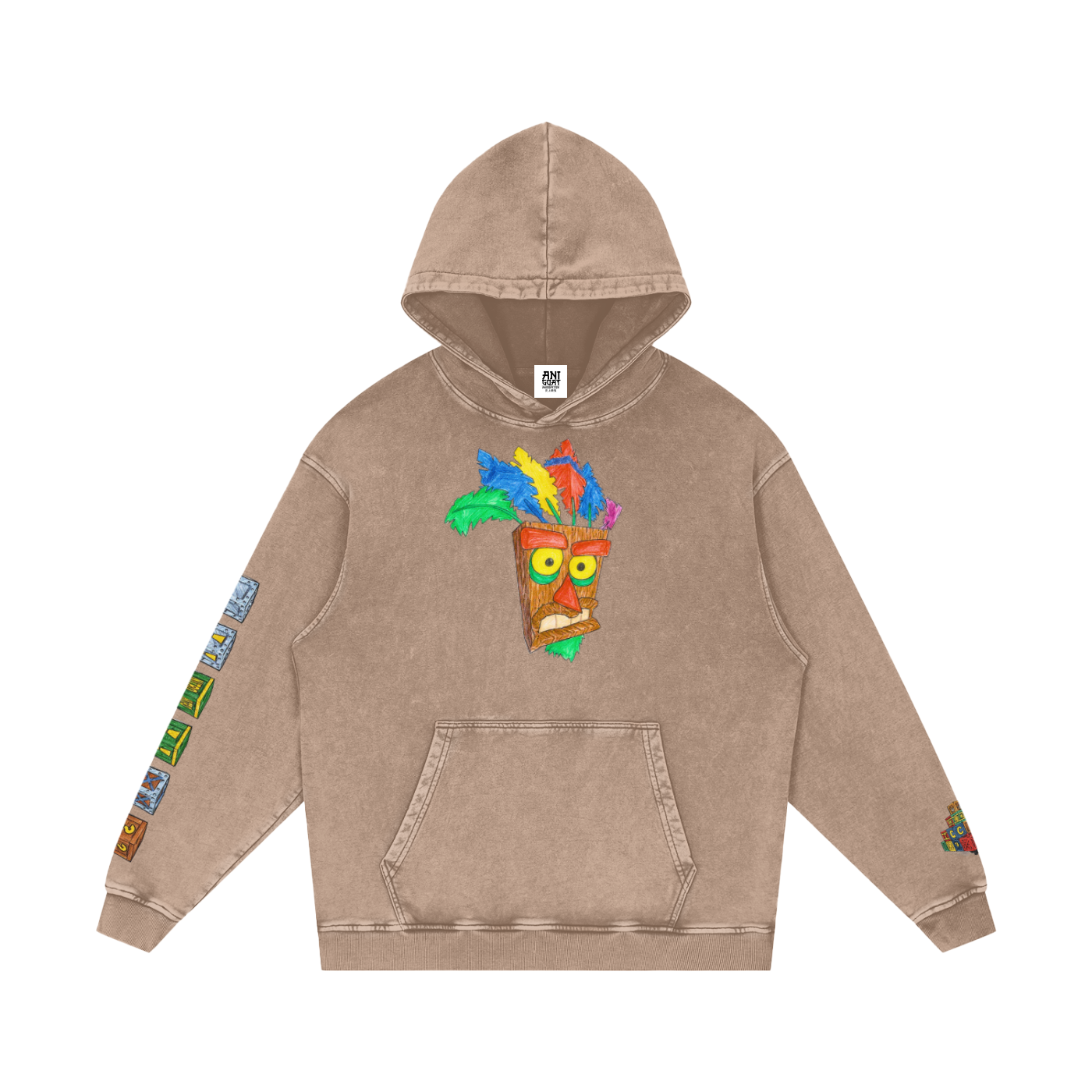 "Aku Aku" | Snow Washed Loose Cotton Hoodie