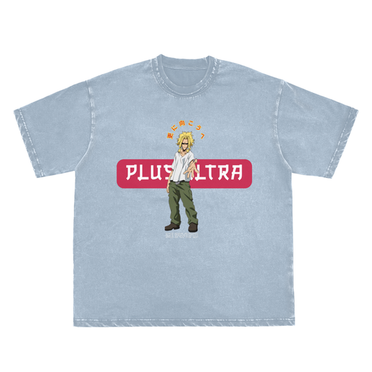 "Plus Ultra x All Might" | Double Neckline Vintage Washed T-Shirt
