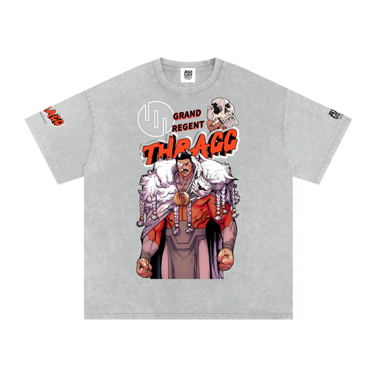 "Thragg x Viltrumite" | Snow Washed Oversized Cotton T-Shirt