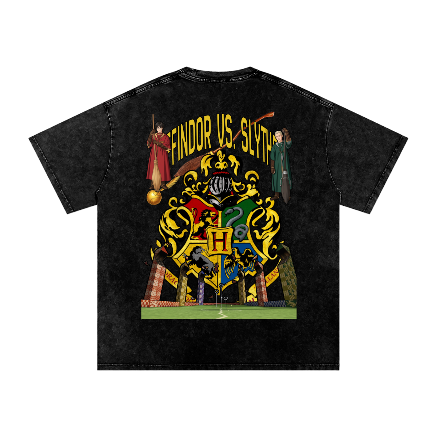 "Gryffindor v Slytherin" | Snow Washed Oversized Cotton T-Shirt