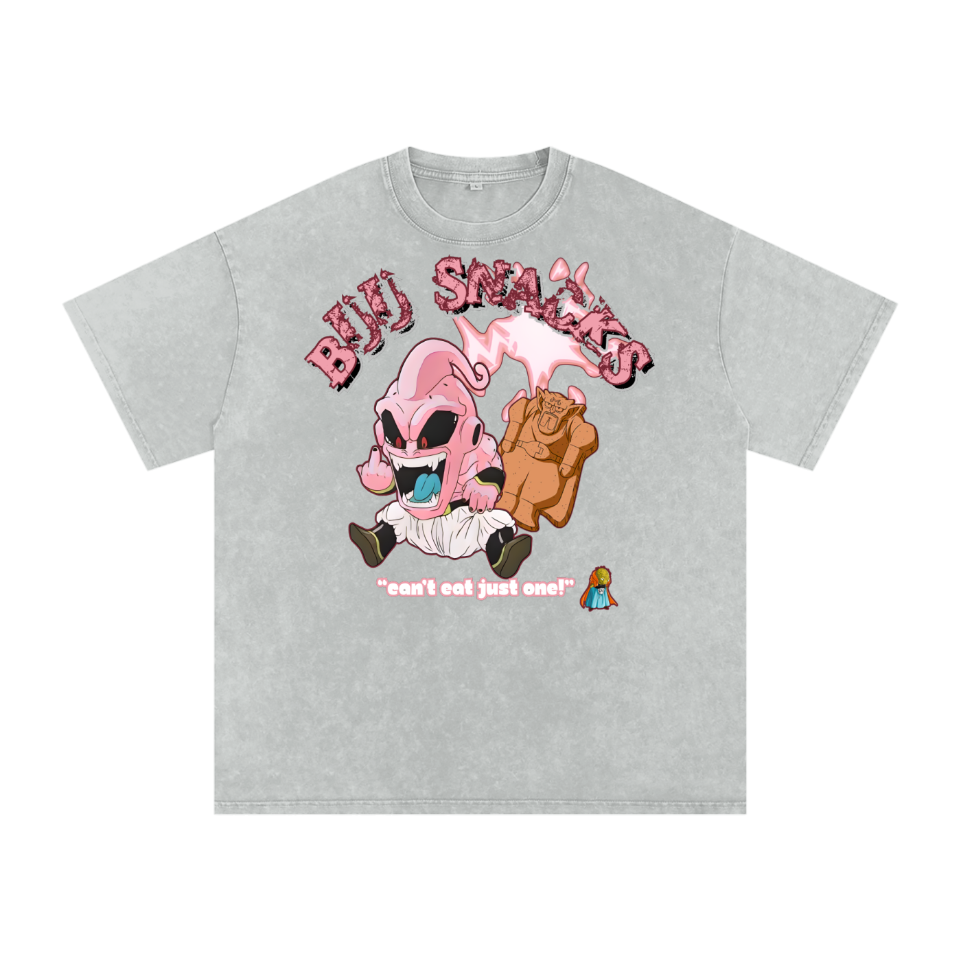 “Kid Buu x Candy Beam” (red trim) | Snow Washed Oversized Cotton T-Shirt