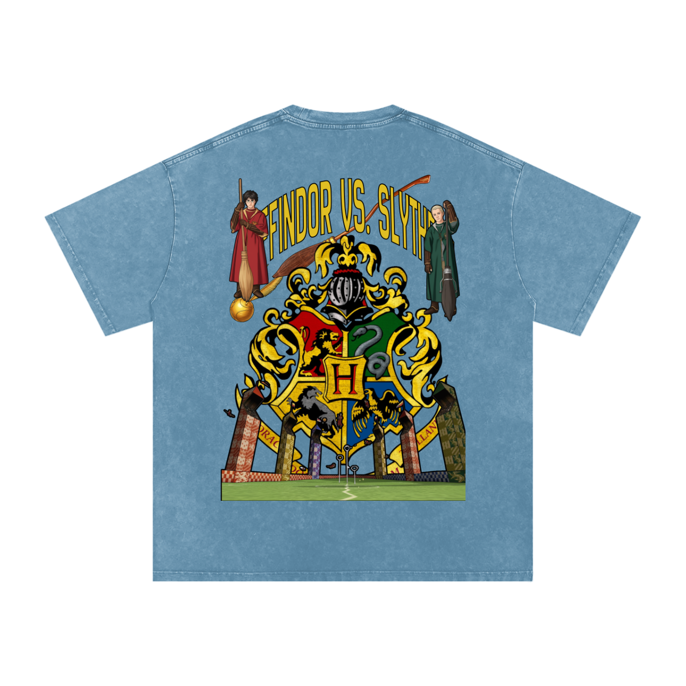 "Gryffindor v Slytherin" | Snow Washed Oversized Cotton T-Shirt