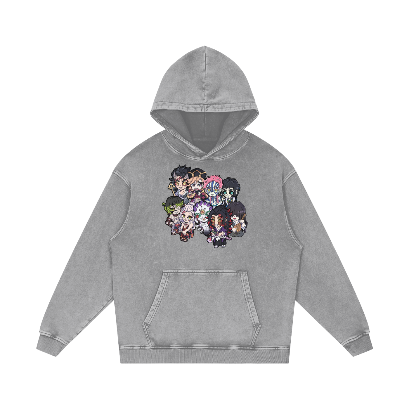 "Lil Demons x Upper Moons" | Snow Washed Loose Cotton Hoodie