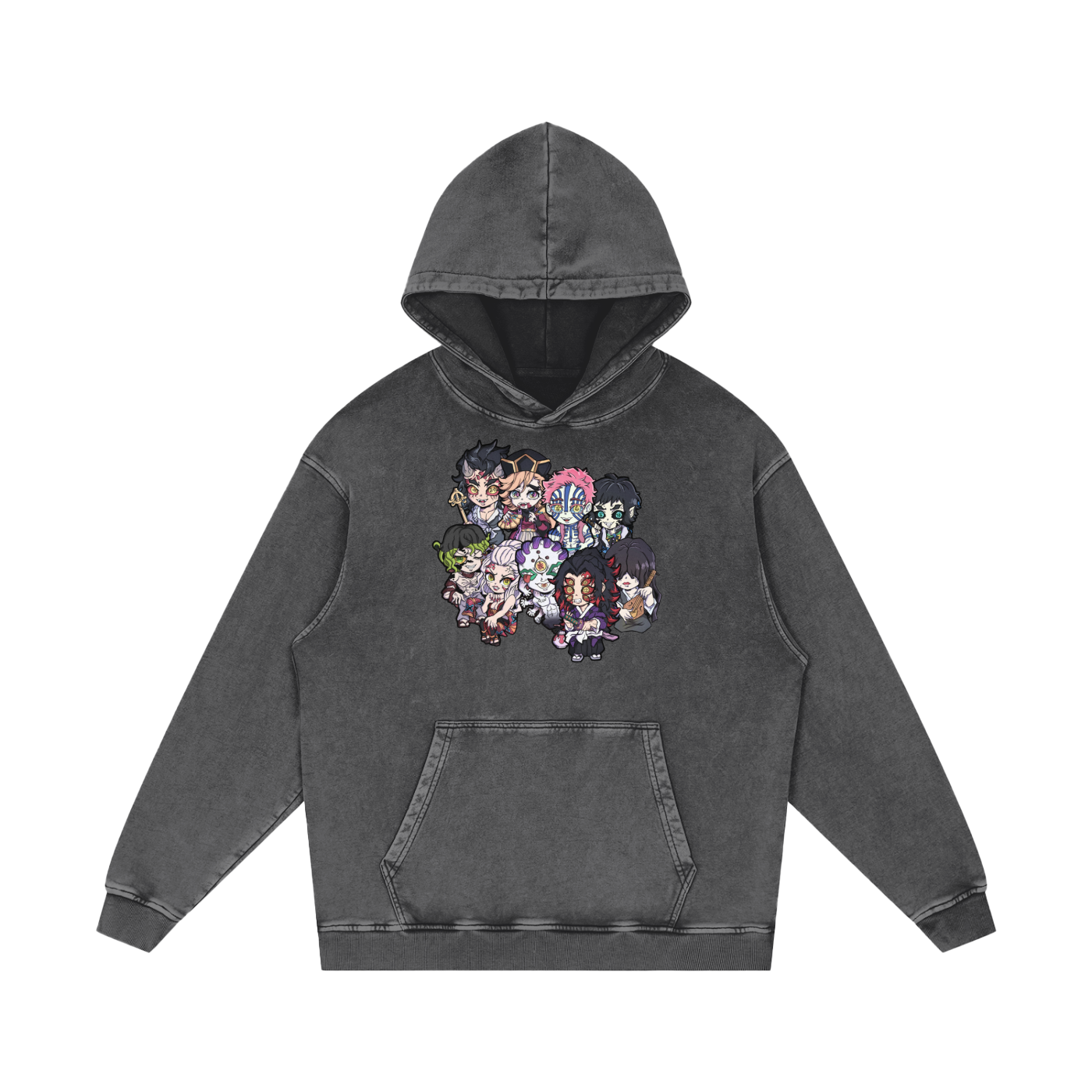 "Lil Demons x Upper Moons" | Snow Washed Loose Cotton Hoodie
