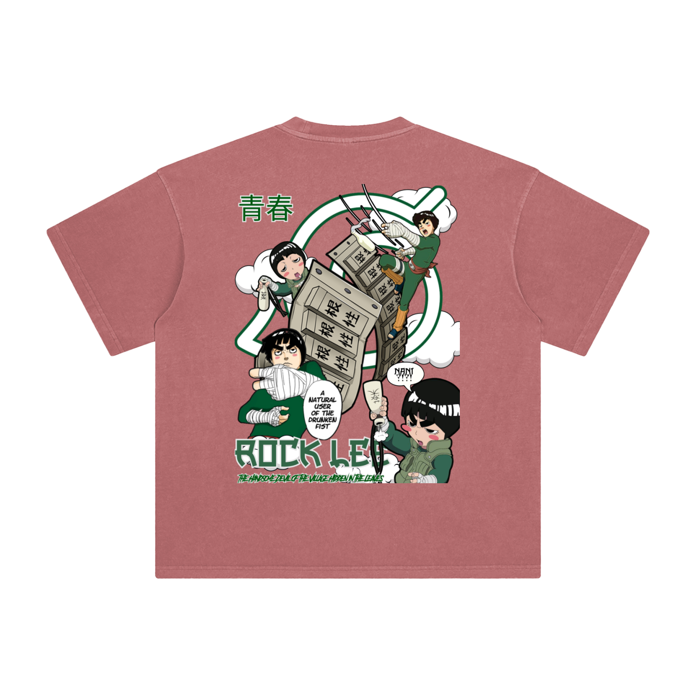 "Drunken Fist Rock Lee" | Enzyme Washed T-Shirt