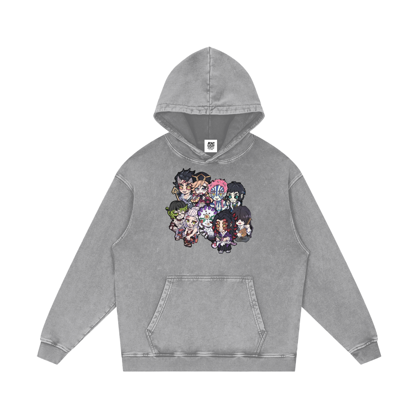 "Lil Demons x Upper Moons" | Snow Washed Loose Cotton Hoodie