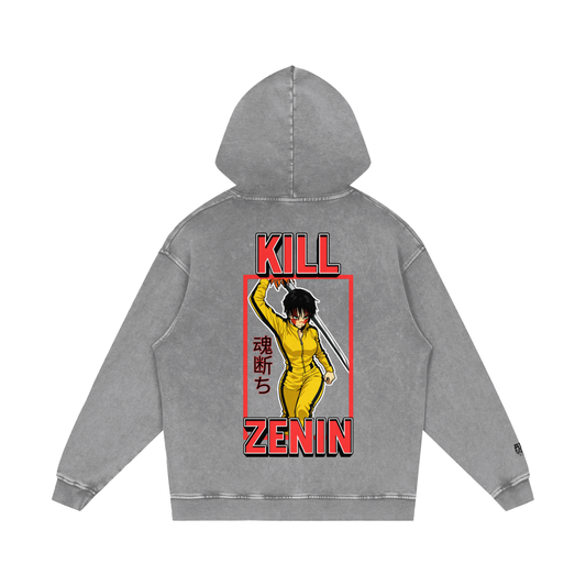 "Maki x Kill Zenin" | Snow Washed Loose Cotton Hoodie