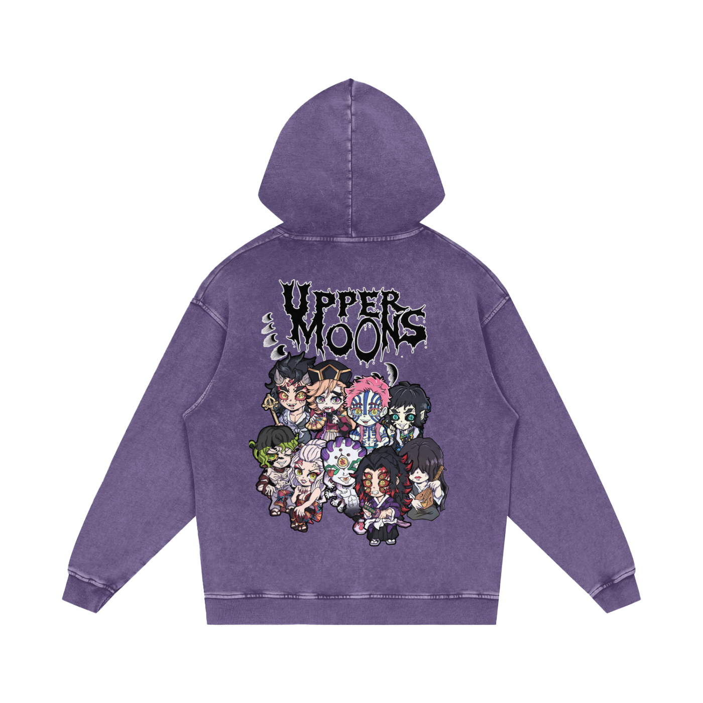 "Lil Demons x Upper Moons" | Snow Washed Loose Cotton Hoodie