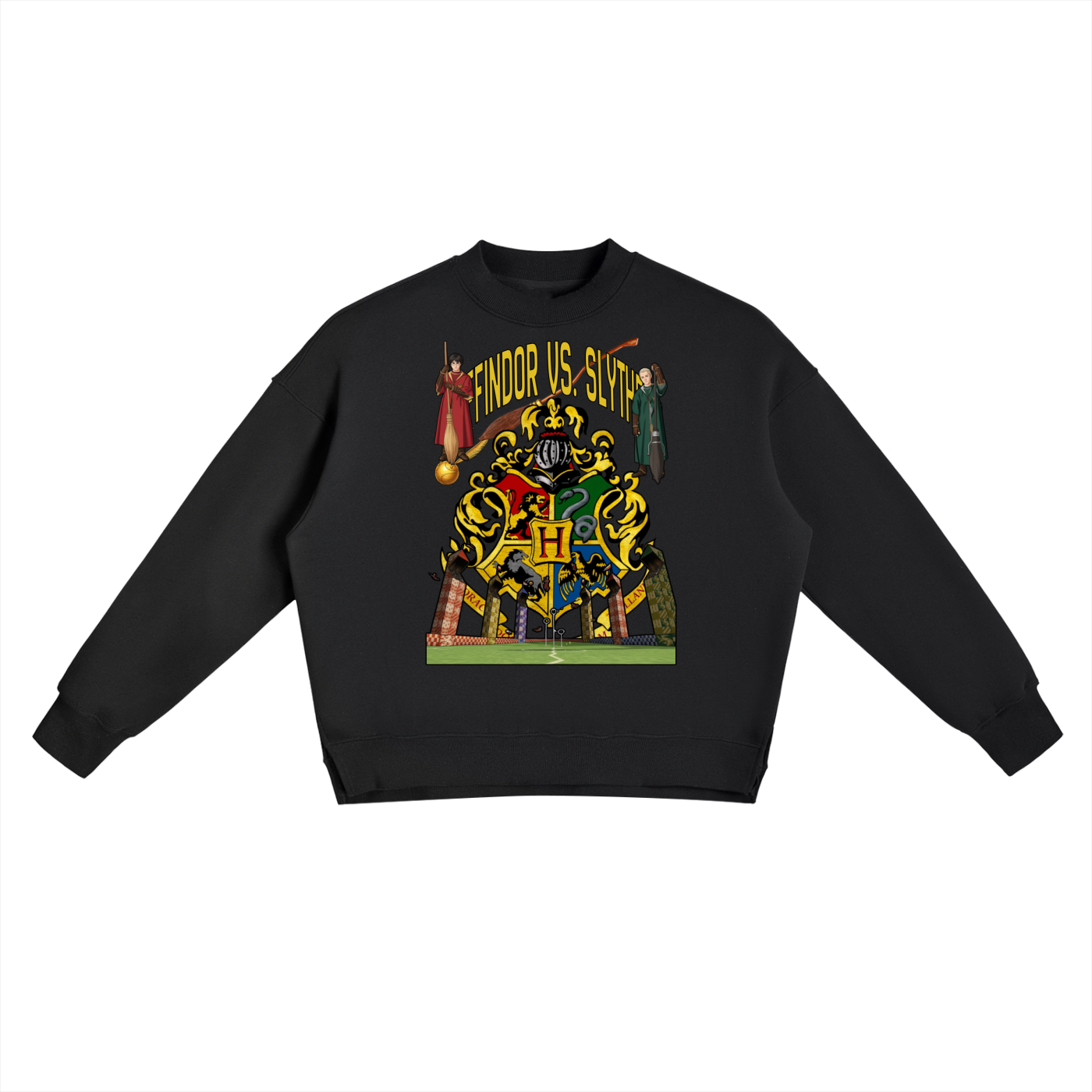 "Gryffindor v Slytherin" | Fleece Side Slit Crewneck Sweatshirt