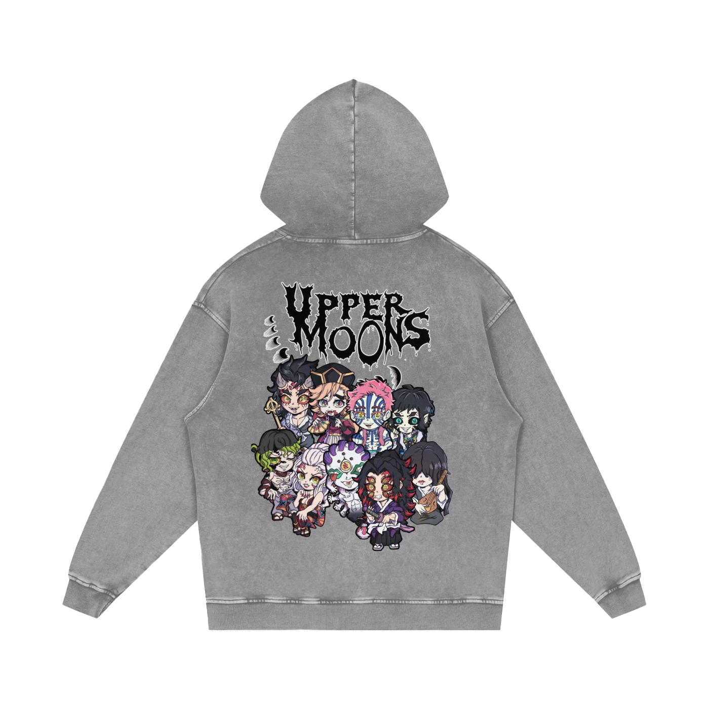 "Lil Demons x Upper Moons" | Snow Washed Loose Cotton Hoodie