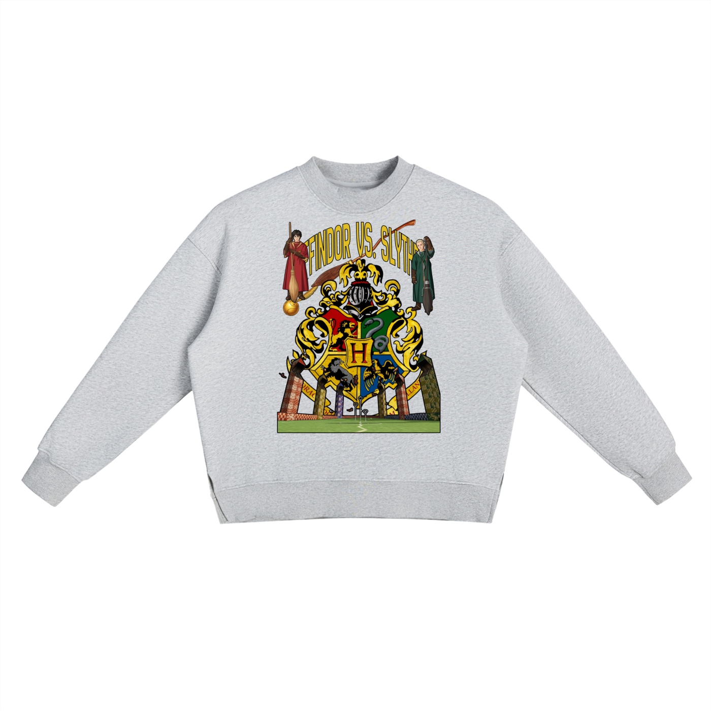 "Gryffindor v Slytherin" | Fleece Side Slit Crewneck Sweatshirt
