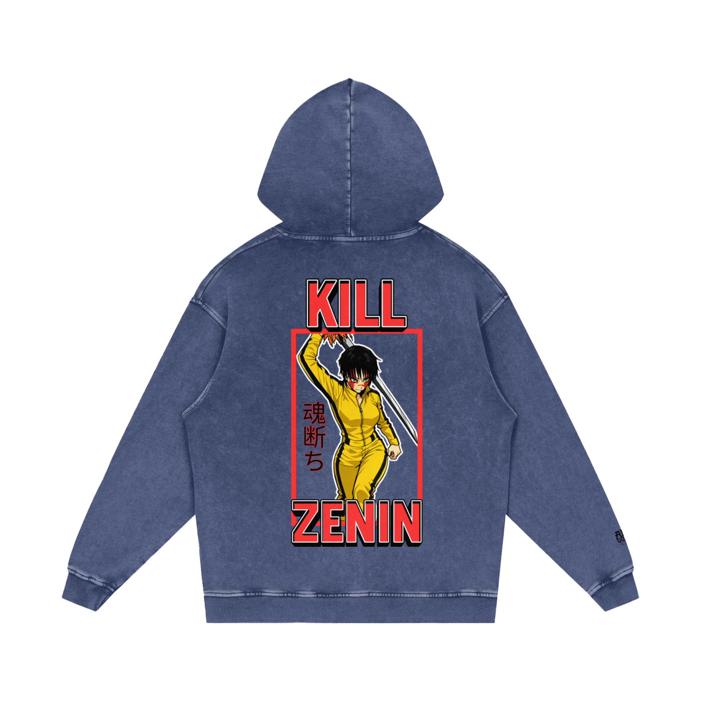 "Maki x Kill Zenin" | Snow Washed Loose Cotton Hoodie