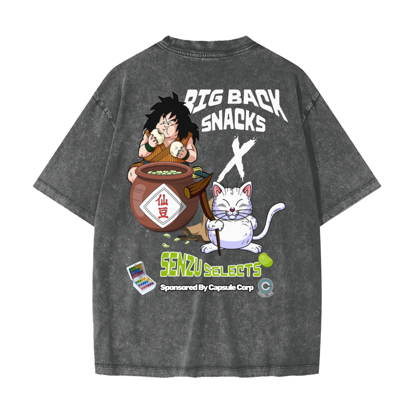 "Big Back Snacks x Senzu Selects" | Snow Washed T-Shirt