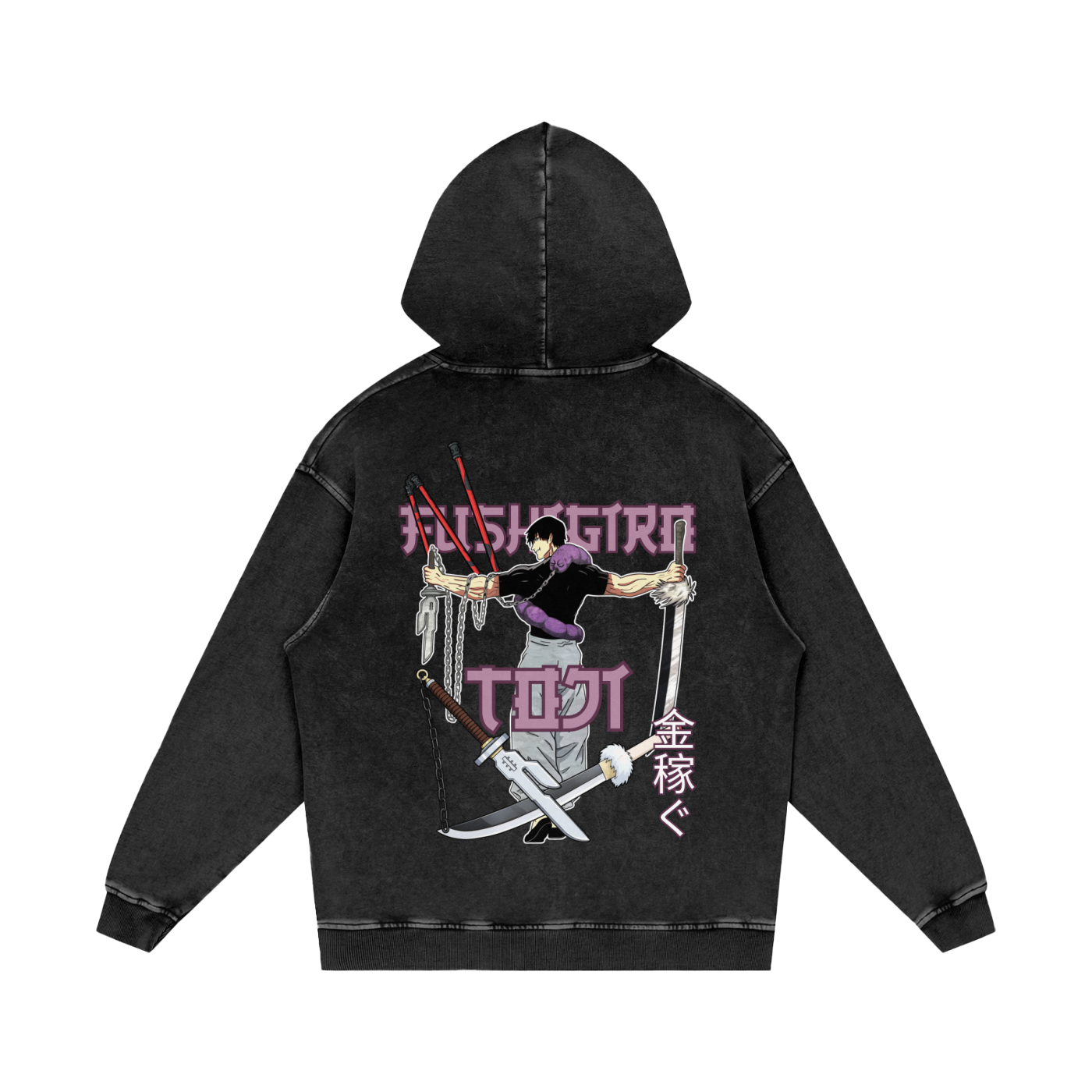 "Big Toji x Heavenly Restriction" | Snow Washed Loose Cotton Hoodie