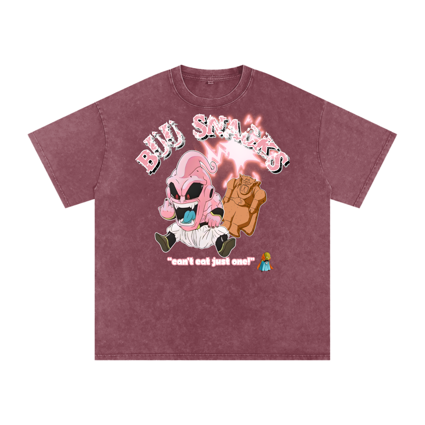“Kid Buu x Candy Beam” (white trim) | Snow Washed Oversized Cotton T-Shirt
