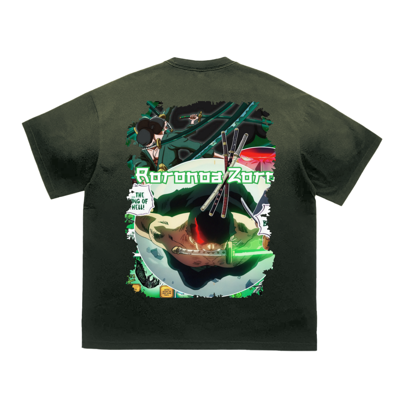 "Zoro x King of Hell" | Vintage Washed Tiger Stripes T-Shirt