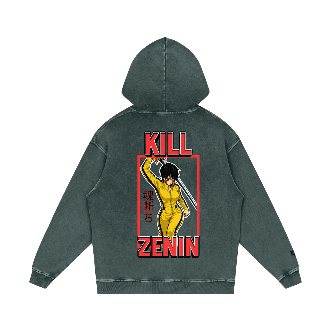 "Maki x Kill Zenin" | Snow Washed Loose Cotton Hoodie