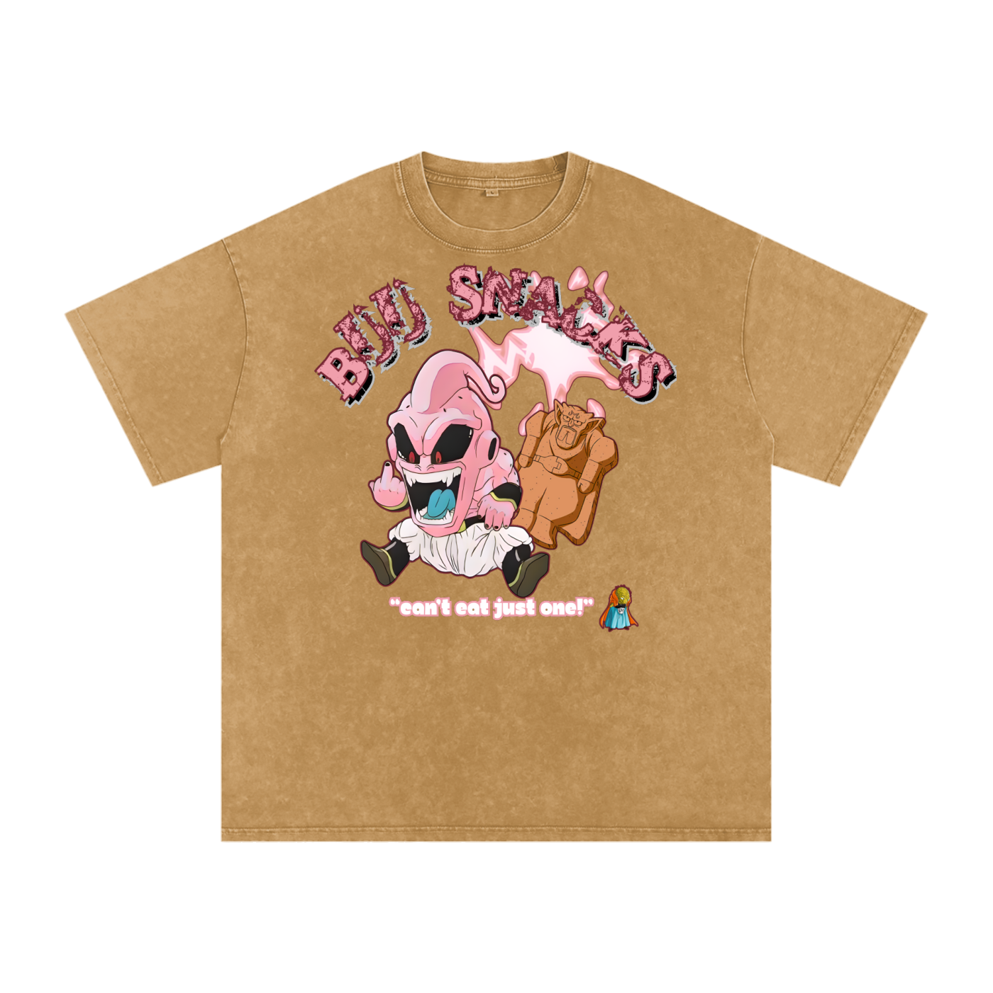 “Kid Buu x Candy Beam” (red trim) | Snow Washed Oversized Cotton T-Shirt