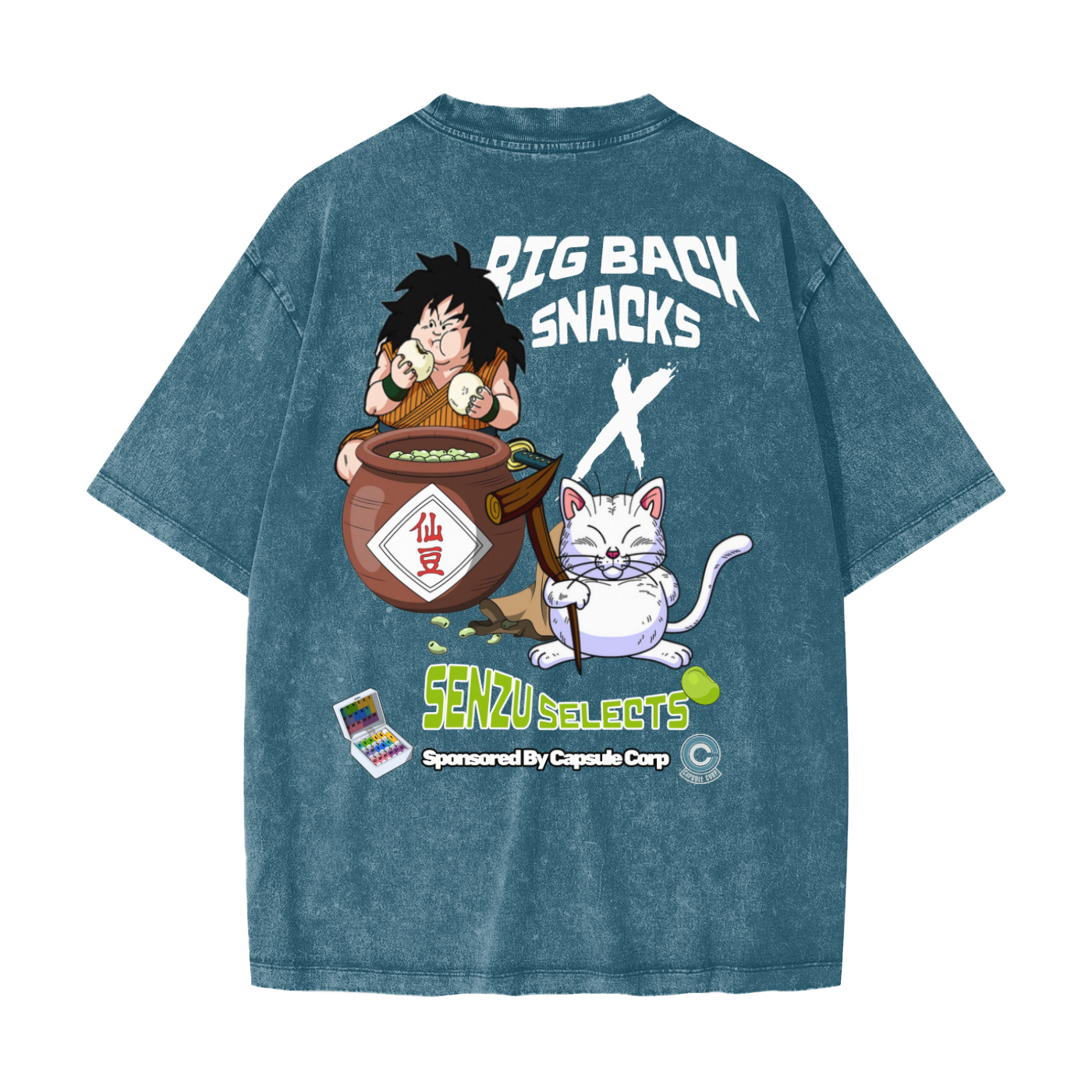 "Big Back Snacks x Senzu Selects" | Snow Washed T-Shirt