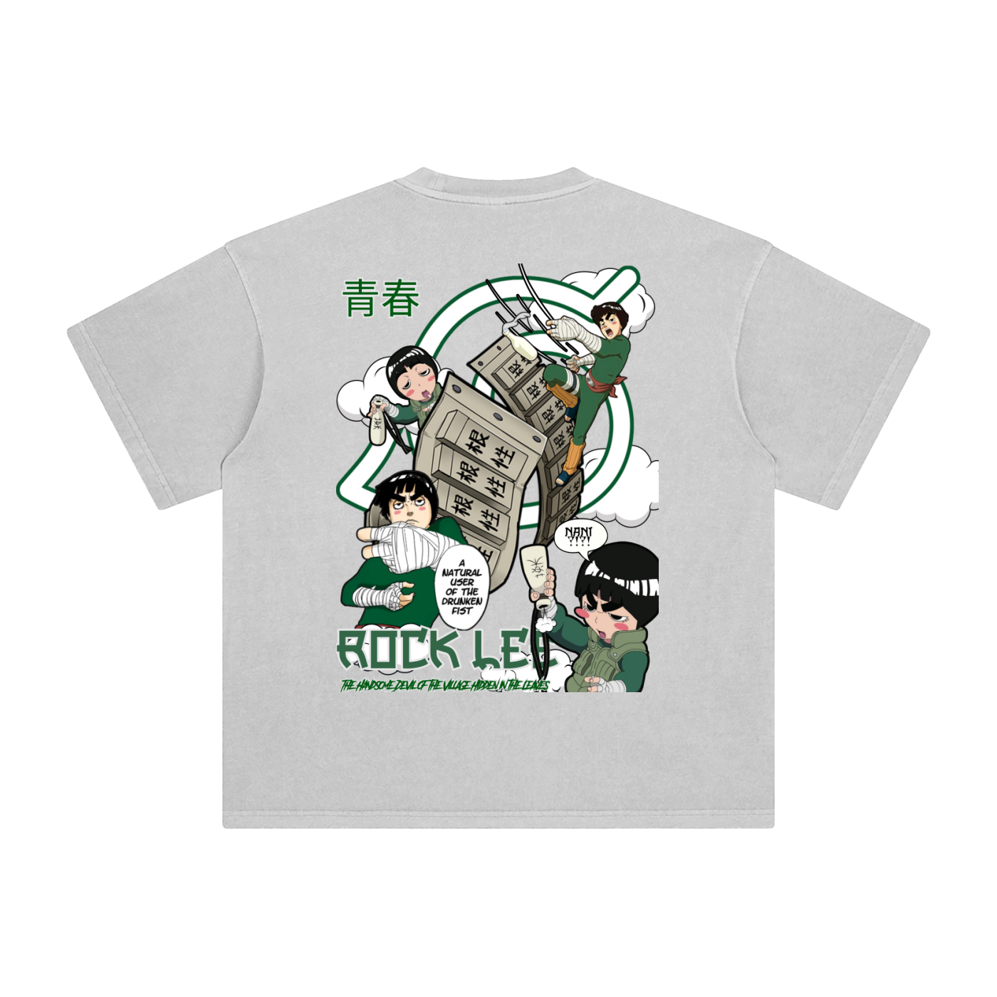 "Drunken Fist Rock Lee" | Enzyme Washed T-Shirt