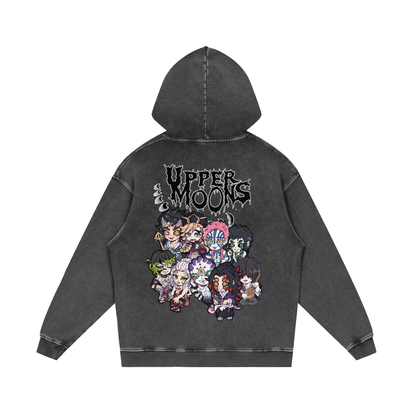 "Lil Demons x Upper Moons" | Snow Washed Loose Cotton Hoodie
