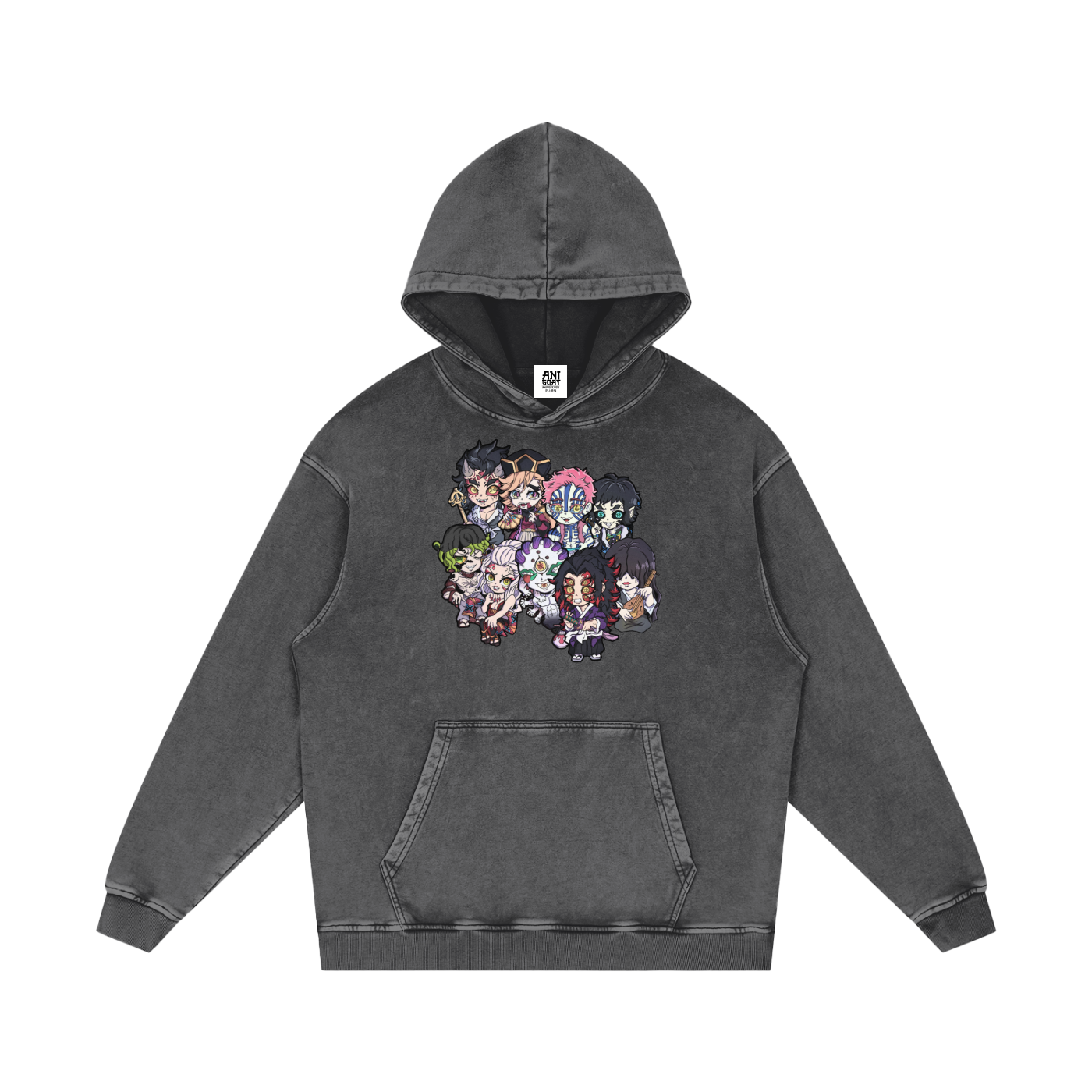 "Lil Demons x Upper Moons" | Snow Washed Loose Cotton Hoodie